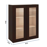 J&K Java Coffee S1 Wall Glass Cabinet - 30" W x 36" H (No Glass Insert)
