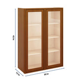 J&K Mocha Glazed K10 Wall Glass Cabinet - 30" W x 42" H (No Glass Insert)
