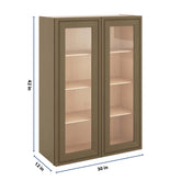 J&K Hazel H8 Wall Glass Cabinet - 30" W x 42" H (No Glass Insert)