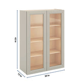 J&K Pebble B6 Wall Glass Cabinet - 30" W x 42" H (No Glass Insert)