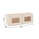 J&K Pearl Glazed H9 Wall Glass Cabinet - 33" W x 12" H (No Glass Insert)