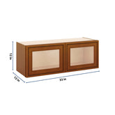 J&K Mocha Glazed K10 Wall Glass Cabinet - 33" W x 12" H (No Glass Insert)