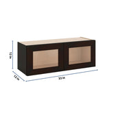J&K Espresso K8 Wall Glass Cabinet - 33" W x 12" H (No Glass Insert)