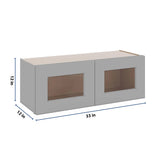 J&K Castle Grey S5 Wall Glass Cabinet - 33" W x 12" H (No Glass Insert)
