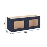 J&K Naval B7 Wall Glass Cabinet - 33" W x 12" H (No Glass Insert)