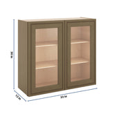 J&K Hazel H8 Wall Glass Cabinet - 33" W x 30" H (No Glass Insert)