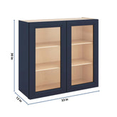 J&K Naval B7 Wall Glass Cabinet - 33" W x 30" H (No Glass Insert)