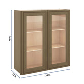 J&K Hazel H8 Wall Glass Cabinet - 33" W x 36" H (No Glass Insert)