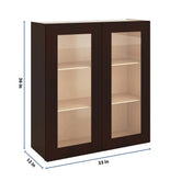 J&K Java Coffee S1 Wall Glass Cabinet - 33" W x 36" H (No Glass Insert)