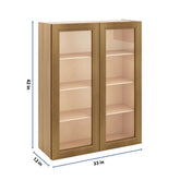 J&K Butterscotch B8 Wall Glass Cabinet - 33" W x 42" H (No Glass Insert)