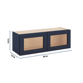 J&K Naval B7 Wall Glass Cabinet - 36" W x 12" H (No Glass Insert)