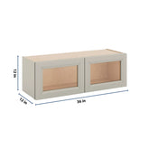 J&K Pebble B6 Wall Glass Cabinet - 36" W x 12" H (No Glass Insert)