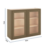 J&K Hazel H8 Wall Glass Cabinet - 36" W x 30" H (No Glass Insert)