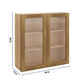J&K Butterscotch B8 Wall Glass Cabinet - 36" W x 36" H (No Glass Insert)