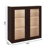 J&K Java Coffee S1 Wall Glass Cabinet - 36" W x 36" H (No Glass Insert)