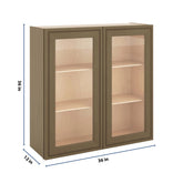 J&K Hazel H8 Wall Glass Cabinet - 36" W x 36" H (No Glass Insert)