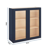 J&K Naval B7 Wall Glass Cabinet - 36" W x 36" H (No Glass Insert)