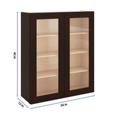J&K Java Coffee S1 Wall Glass Cabinet - 36" W x 42" H (No Glass Insert)