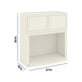 Modernform Cabinet Slim Dove White 27" W X 30" H X 12" D Microwave w/Bottom Shelf