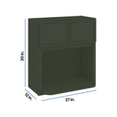 Modernform Cabinet Slim Sage Green 27" W X 30" H X 12" D Microwave w/Bottom Shelf