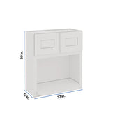 Modernform Cabinet White Shaker 27" W X 30" H X 12" D Microwave w/Bottom Shelf