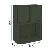 Modernform Cabinet Slim Sage Green 27" W X 36" H X 12" D Microwave w/Bottom Shelf
