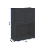 Modernform Cabinet Onyx Black Shaker 27" W X 36" H X 12" D Microwave w/Bottom Shelf