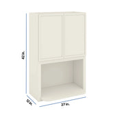 Modernform Cabinet Slim Dove White 27" W X 42" H X 12" D Microwave w/Bottom Shelf