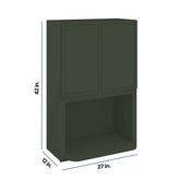 Modernform Cabinet Slim Sage Green 27" W X 42" H X 12" D Microwave w/Bottom Shelf