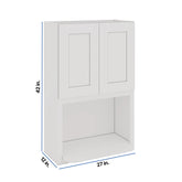 Modernform Cabinet White Shaker 27" W X 42" H X 12" D Microwave w/Bottom Shelf
