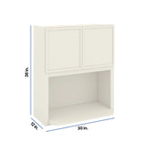Modernform Cabinet Slim Dove White 30" W X 36" H X 12" D Microwave w/Bottom Shelf