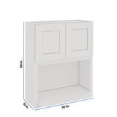 Modernform Cabinet White Shaker 30" W X 36" H X 12" D Microwave w/Bottom Shelf
