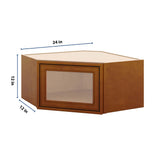 J&K Mocha Glazed K10 Wall Diagonal Glass Insert- 24" W x 12" H (No Glass Insert)