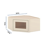 J&K Pearl Glazed H9 Wall Diagonal Glass Insert- 24" W x 12" H (No Glass Insert)