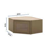 J&K Hazel H8 Wall Diagonal Glass Insert- 24" W x 12" H (No Glass Insert)