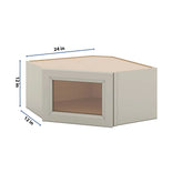 J&K Pebble B6 Wall Diagonal Glass Insert- 24" W x 12" H (No Glass Insert)