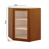 J&K Mocha Glazed K10 Wall Diagonal Glass Insert- 24" W x 30" H (No Glass Insert)