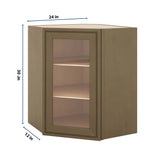 J&K Hazel H8 Wall Diagonal Glass Insert- 24" W x 30" H (No Glass Insert)