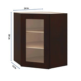 J&K Java Coffee S1 Wall Diagonal Glass Insert- 24" W x 30" H (No Glass Insert)