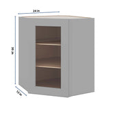 J&K Castle Grey S5 Wall Diagonal Glass Insert- 24" W x 30" H (No Glass Insert)