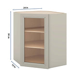 J&K Pebble B6 Wall Diagonal Glass Insert- 24" W x 30" H (No Glass Insert)
