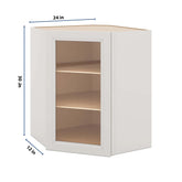 J&K Pure B5 Wall Diagonal Glass Insert- 24" W x 30" H (No Glass Insert)