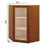 J&K Mocha Glazed K10 Wall Diagonal Glass Insert- 24" W x 36" H (No Glass Insert)