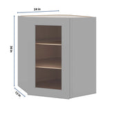 J&K Castle Grey S5 Wall Diagonal Glass Insert- 24" W x 36" H (No Glass Insert)