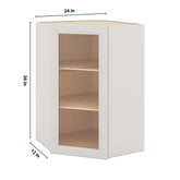 J&K Pure B5 Wall Diagonal Glass Insert- 24" W x 36" H (No Glass Insert)