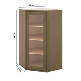 J&K Hazel H8 Wall Diagonal Glass Insert- 24" W x 42" H (No Glass Insert)