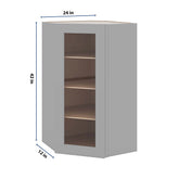 J&K Castle Grey S5 Wall Diagonal Glass Insert- 24" W x 42" H (No Glass Insert)