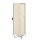 J&K Pearl Glazed H9 Pantry w/Roll-Out Trays 18" W x 84" H x 27" D