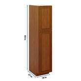 J&K Mocha Glazed K10 Pantry w/Roll-Out Trays 18" W x 84" H x 27" D