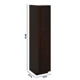 J&K Espresso K8 Pantry w/Roll-Out Trays 18" W x 90" H x 27" D
